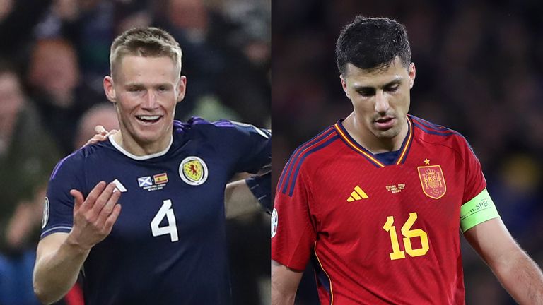 Rodri (right) complained that Scotland&#39;s style was "rubbish" as Scott McTominay&#39;s double gave them a 2-0 win over Spain