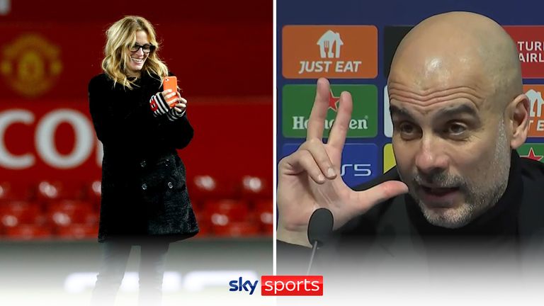 ‘Disappointed’ Pep Guardiola: My idol Julia Roberts went to see Manchester United, not us!