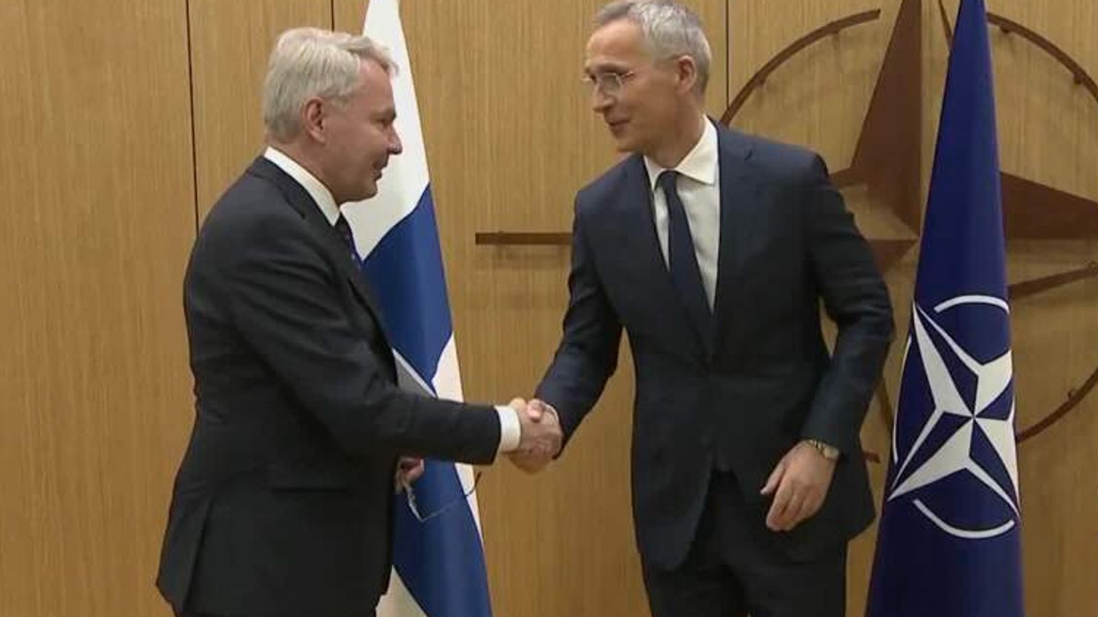 Finland officially joins NATO | News UK Video News | Sky News