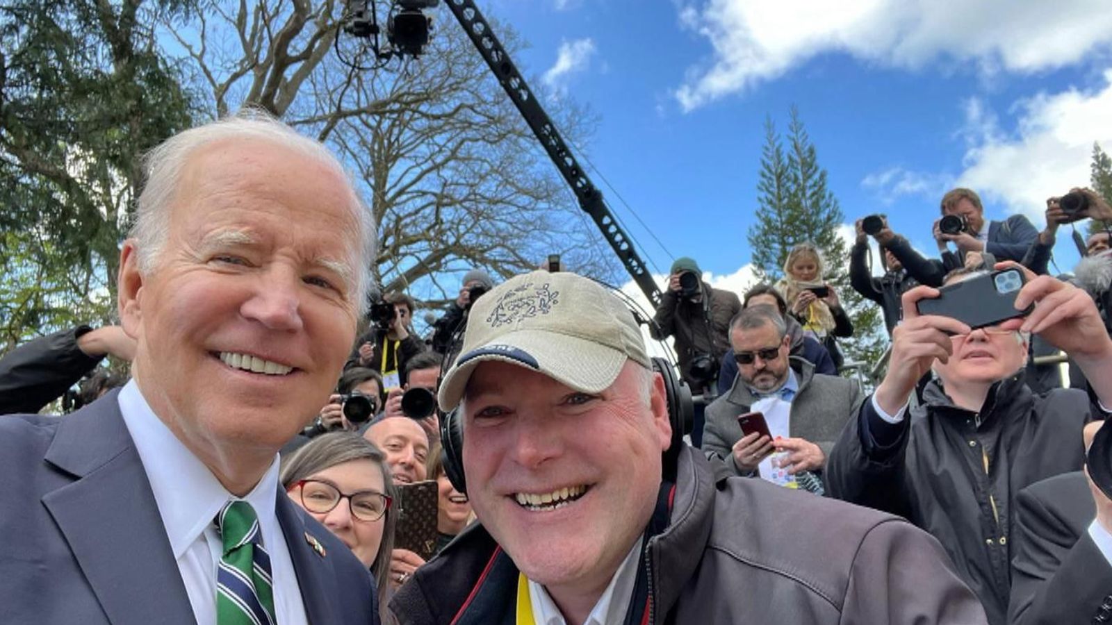 'I got the selfie': US President Biden poses with man in the crowd in ...