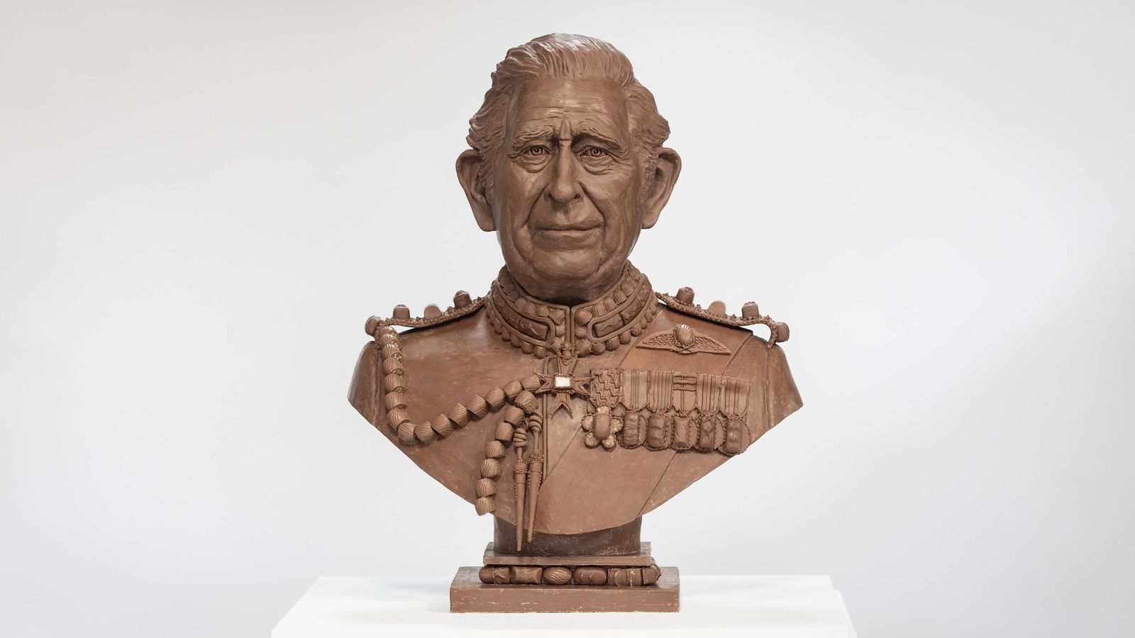 King Charles's coronation: Life-sized bust of monarch made from 17 litres of melted chocolate