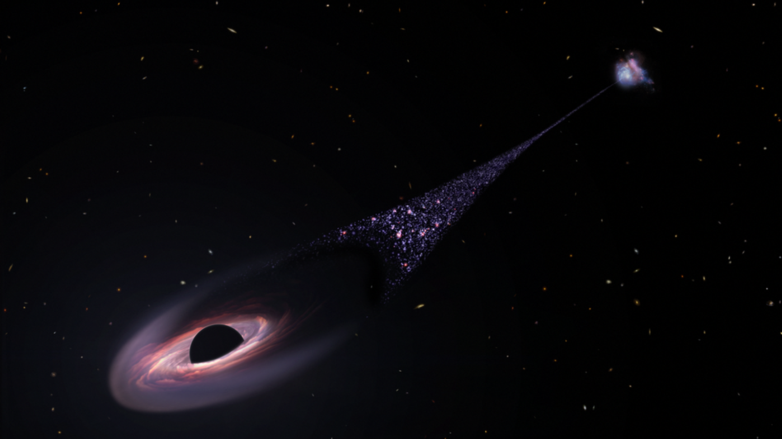 Runaway Black Hole Tearing Through Universe Creates Astonishing