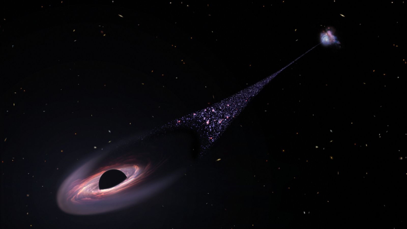 Runaway Black Hole Tearing Through Universe Creates astonishing Runaway Black Hole Tearing Through Universe Creates astonishing