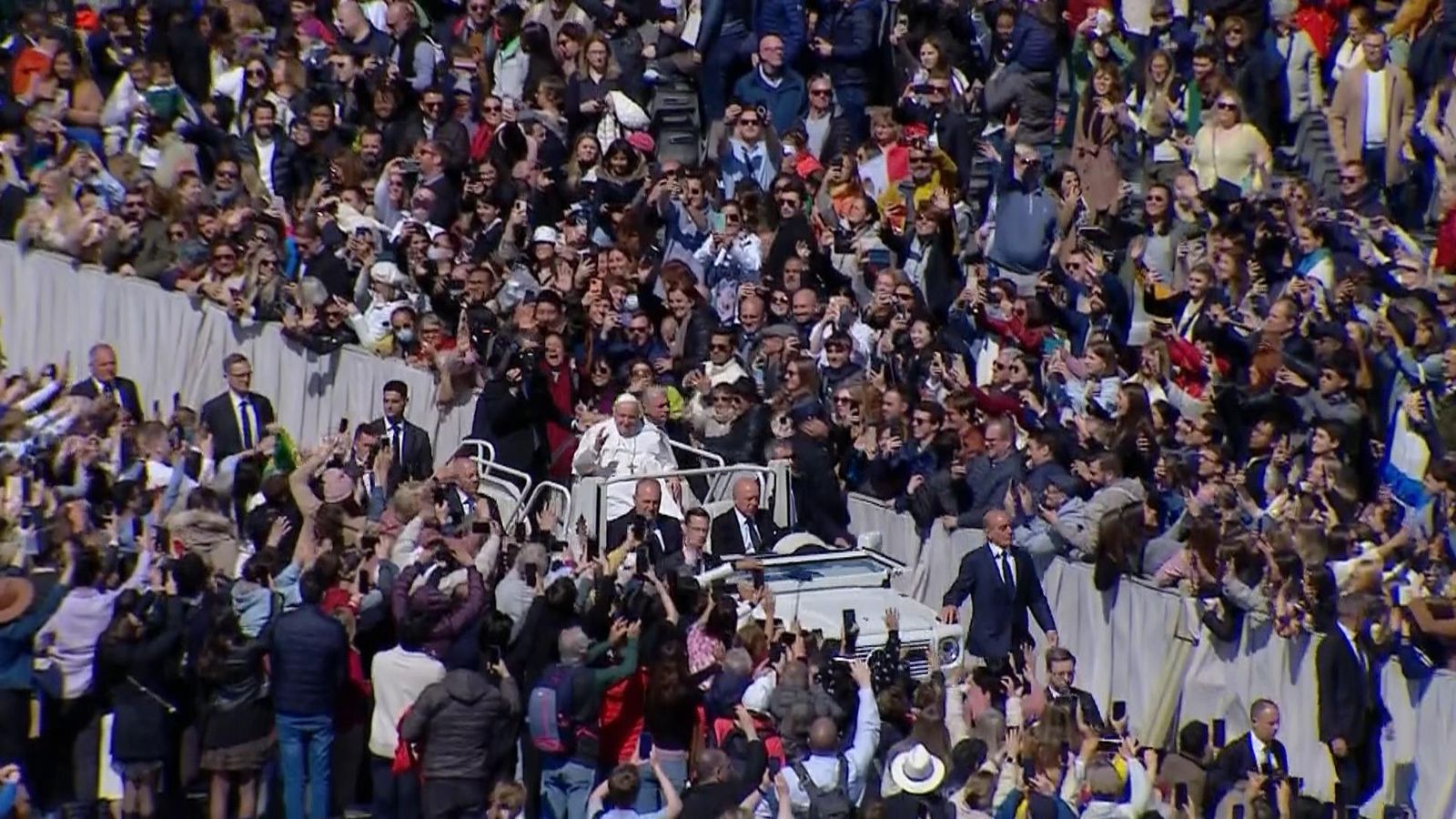 Pope Francis Greets Crowds After Easter Sunday Mass At Vatican City World News Sky News