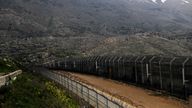 Fences are seen on the ceasefire line between Israel and Syria in the Israeli-occupied Golan Heights (file pic)