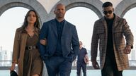 Aubrey Plaza, Jason Statham and Bugzy Malone in Operation Fortune. Pic: Prime Video