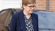 Former Scottish first minister Nicola Sturgeon leaving her home in Uddingston, Glasgow. Her husband, former chief executive of the SNP Peter Murrell was arrested earlier this month by police investigating the SNPs finances, and questioned for more than 11 hours before being released pending further investigation. Picture date: Wednesday April 26, 2023.
