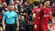 No further action will be taken against assistant referee Constantine Hatzidakis for an apparent elbow on Liverpool's Andy Robertson