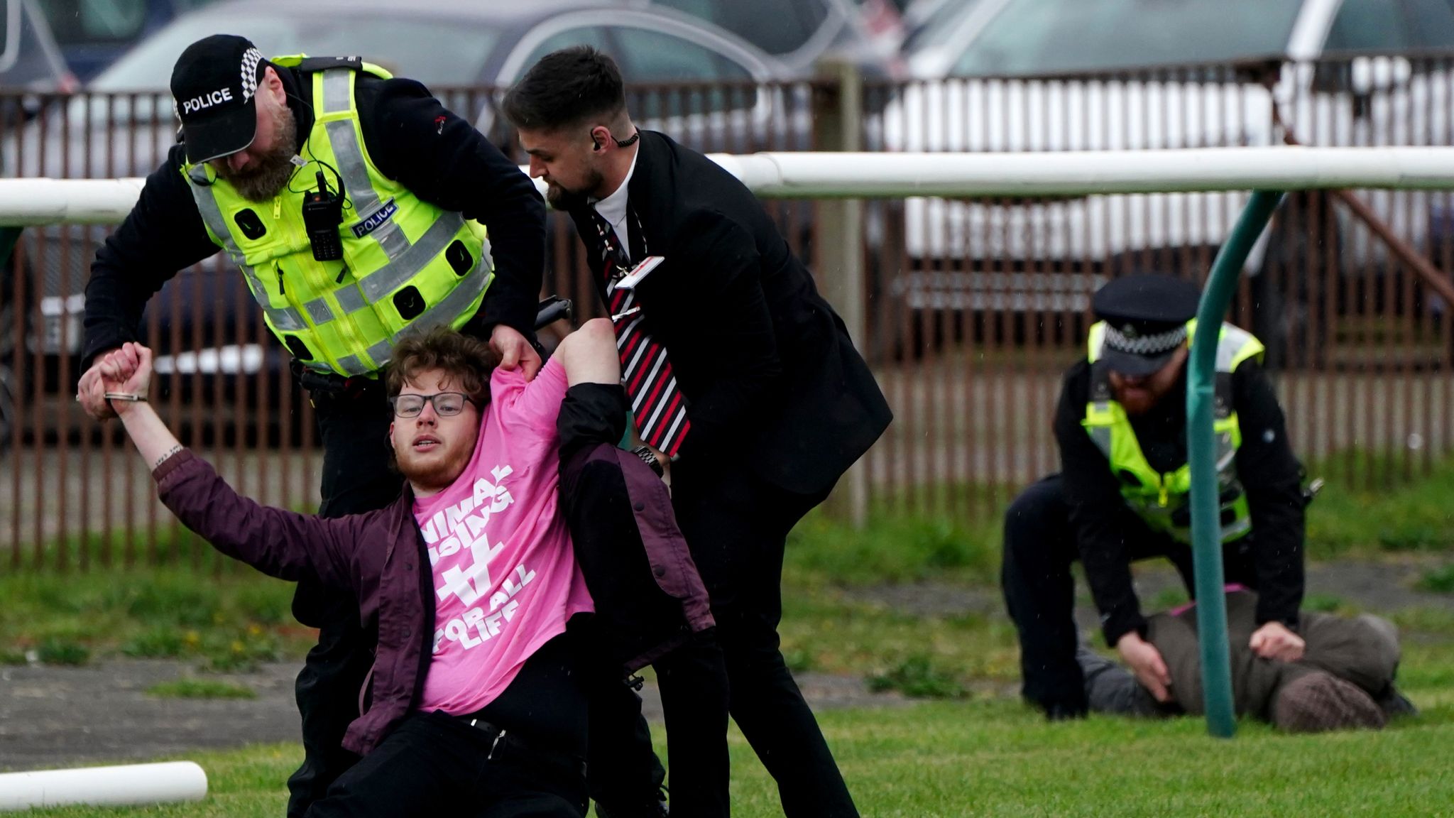 Scottish Grand National protests: Animal Rising demonstrators arrested ...