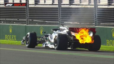 Car on fire! Russell retires from Australian Grand Prix