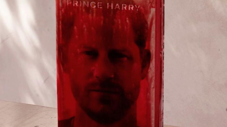 Artist Andrei Molodkin says he has smeared 25 copies of Prince Harry&#39;s memoir with blood donated by Afghans