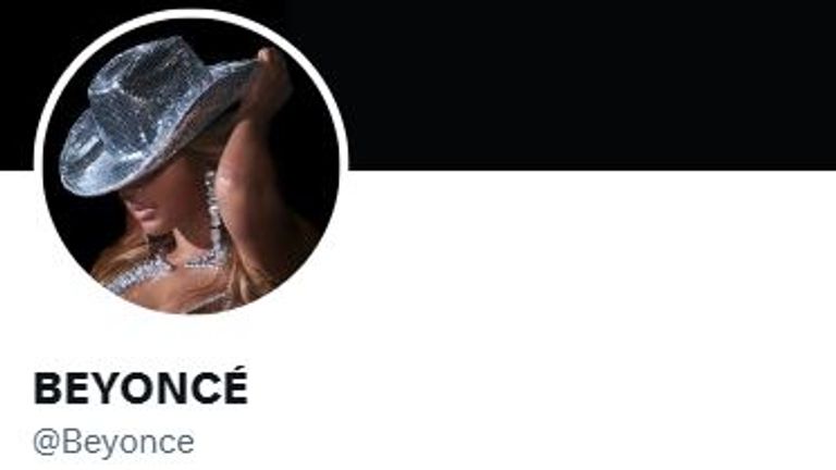 Beyonce's twitter account