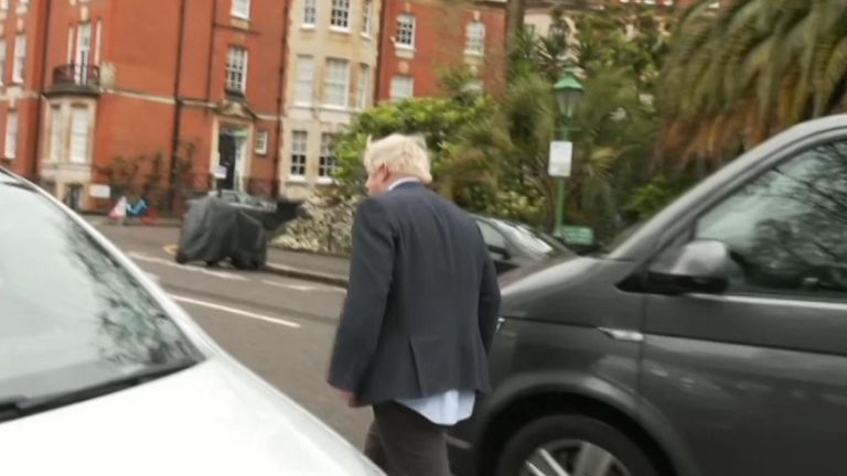 Boris Johnson is asked about Richard Sharp as he leaves his London residence