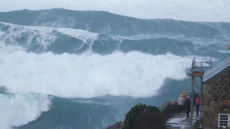 Collossal Waves Crash Onto Cape Cornwall Coast