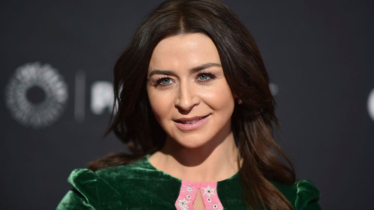 Caterina Scorsone arrives at a screening of "Grey&#39;s Anatomy" during PaleyFest on Sunday, April 2, 2023, at the Dolby Theatre in Los Angeles. (Photo by Richard Shotwell/Invision/AP)