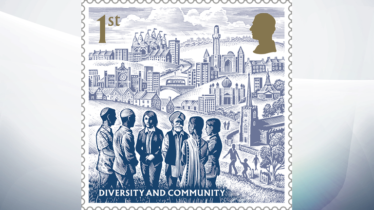 The cultural diversity and community stamp
