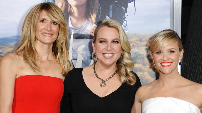 Reese Witherspoon, Cheryl Strayed and Laura Dern (L-R) at the Wild premiere in 2014