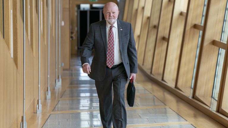 Former SNP treasurer Colin Beattie in the Scottish Parliament, Edinburgh.  Picture date: Wednesday April 26, 2023.