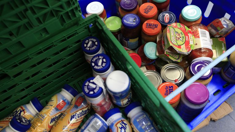 Stocks of food as charity warns food banks are having to hand out more emergency parcels than ever before