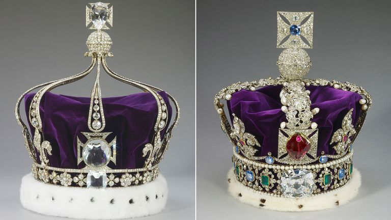 Queen Mary's Crown and the Imperial State Crown. Pic: Royal Collection Trust/His Majesty King Charles III 2023