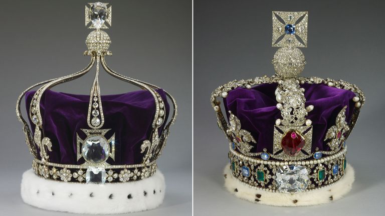 Queen Mary&#39;s Crown and the Imperial State Crown. Pic: Royal Collection Trust/His Majesty King Charles III 2023