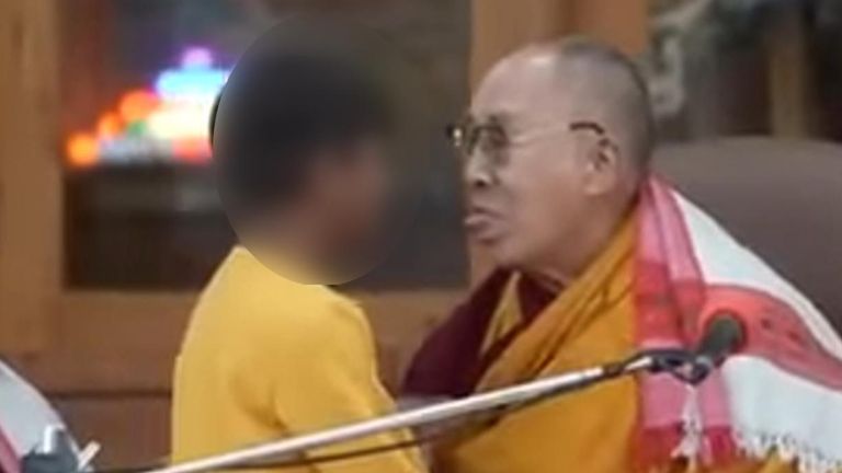 The Dalai Lama has apologised after footage emerged showing him kissing a young boy on the lips and asking him to "suck my tongue".