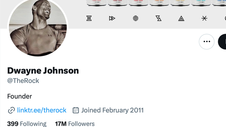 Dwayne Johnson's Twitter profile