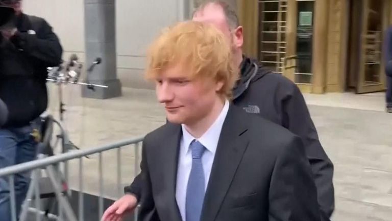 Ed Sheeran leaves New York courthouse