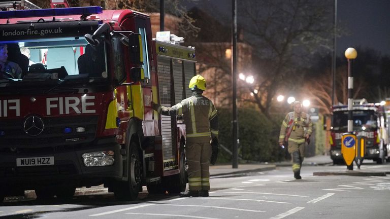 Fire crews on site at the time. Pic: PA