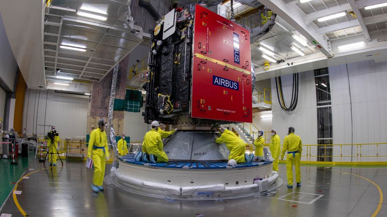 Juice meets Ariane 5. Pic: ESA