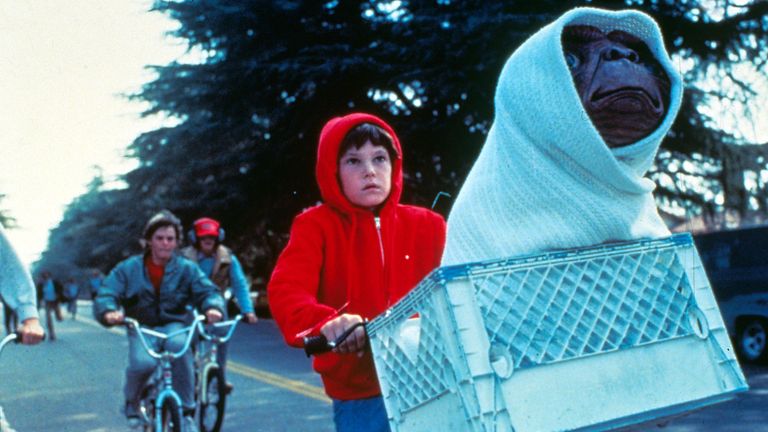 E.T, right, with his human companion Elliot in the classic film