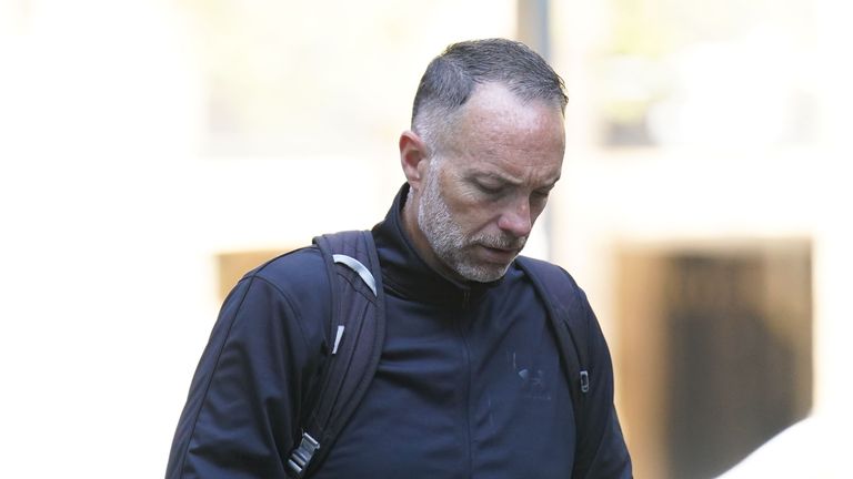 Former Sergeant Frank Partridge arriving at Southwark Crown Court in London, where he is charged with conspiracy to commit bribery between February 1 2013 and June 25 2015. Picture date: Thursday April 20, 2023.
