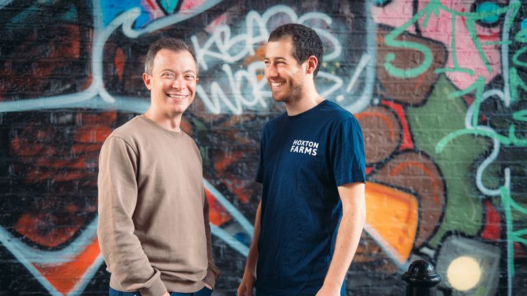 Hoxton Farms Co-Founders Max Jamilly (left) Ed Steele (right) aren&#39;t yet sharing prototypes from their lab based in London&#39;s tech heart Old Street. Pic: Donna Ford