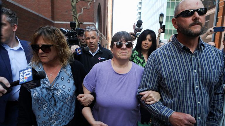 Relatives of Teixeira leaving the federal courthouse after his appearance Pic: REUTERS 