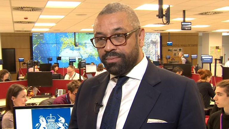 James Cleverly says the government is implementing a plan to remove British citizens from Sudan while a ceasefire is under way
