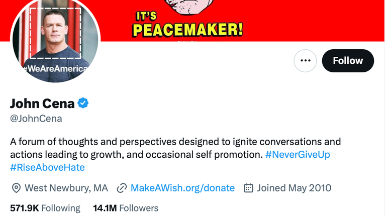 John Cena's Twitter profile