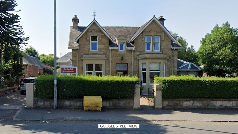 Street view of Jordanhill Care Home in Glasgow