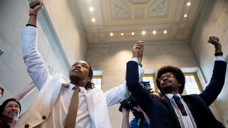 Democrat representatives Justin Jones and Justin Pearson were expelled from the Tennessee state legislature
