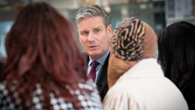 Labour leader Sir Keir Starmer meets representatives from organisations dedicated to supporting victims of violence against women and girls (VAWG) during a visit to The Arc community centre in Scunthorpe. A Labour government would introduce specialist rape courts, the party said as it highlighted analysis showing the number of rape survivors dropping their case has more than doubled since 2015. Picture date: Thursday April 6, 2023.
