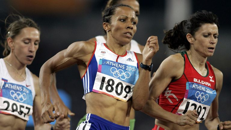 Kelly Holmes competing at the 2004 Olympics