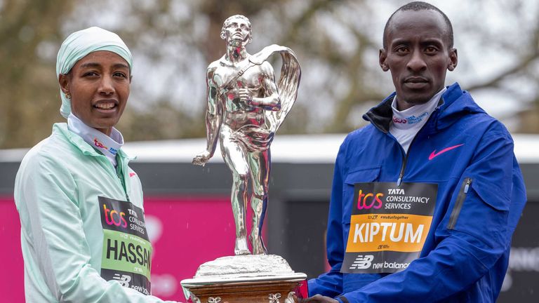 Elite race winners Kelvin Kiptum and Sifan Hassan