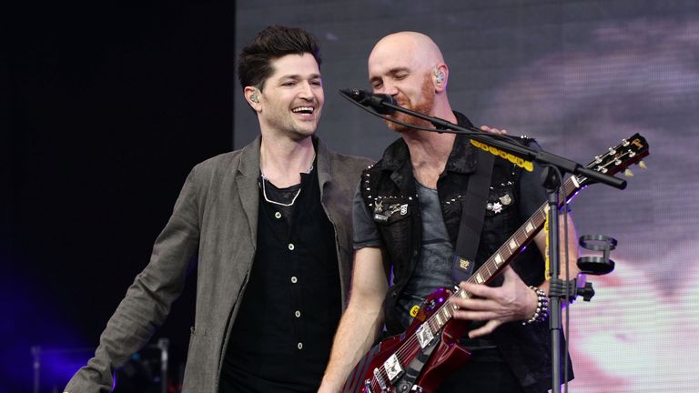 File photo dated 16/06/13 of Danny O&#39;Donoghue (left) and Mark Sheehan of The Script performing on the Main Stage at the Isle of Wight Festival, in Seaclose Park, Newport, Isle of Wight. . Mark Sheehan, guitarist for Irish pop band The Script, has died after a brief illness, the band announced on social media.