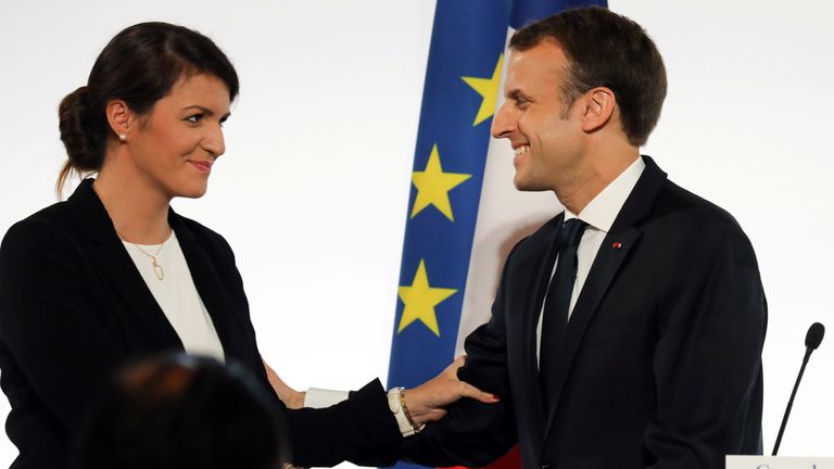 2017'de Emmanuel Macron ve Marlene Schiappa