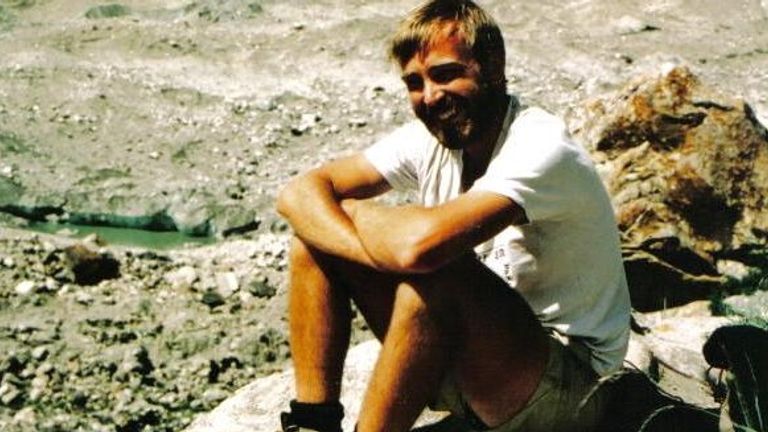 Mike Thexton pictured on his mountaineering trip before Pan Am 73 was hijacked