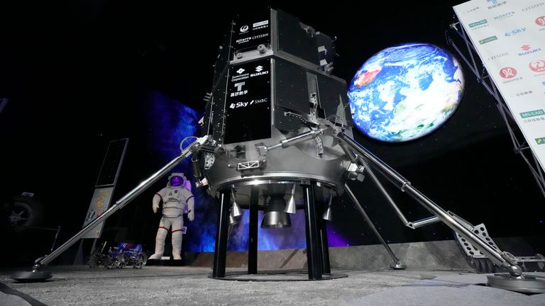 A model of the lander. Pic: AP
