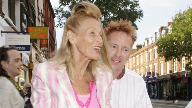 File photo dated 1/7/2008 of John Lydon with wife Nora Forster arriving for the screening of the film &#39;Sex Pistols Live From Brixton Academy&#39; at The Screen on The Green, Islington, north London. Nora has died aged 80 after living with Alzheimer&#39;s disease for several years. The 67-year-old former Sex Pistols frontman, also known by his stage name Johnny Rotten, was his wife&#39;s full-time carer following the diagnosis and raised awareness of the condition through his recent attempt to represent Irel