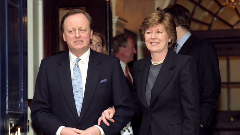 Andrew Parker Bowles with Rosemary Pitman. Pic: PA