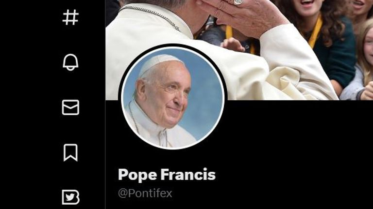 The Pope has lost his blue tick