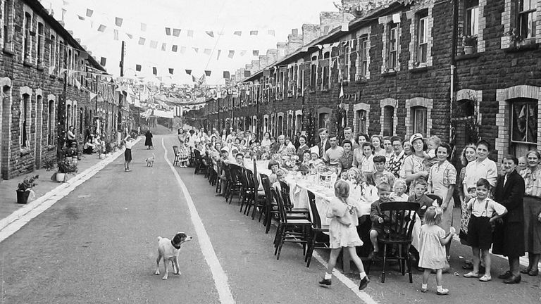 Queen Elizabeth II Coronation Children&#39;s Street Party 1953