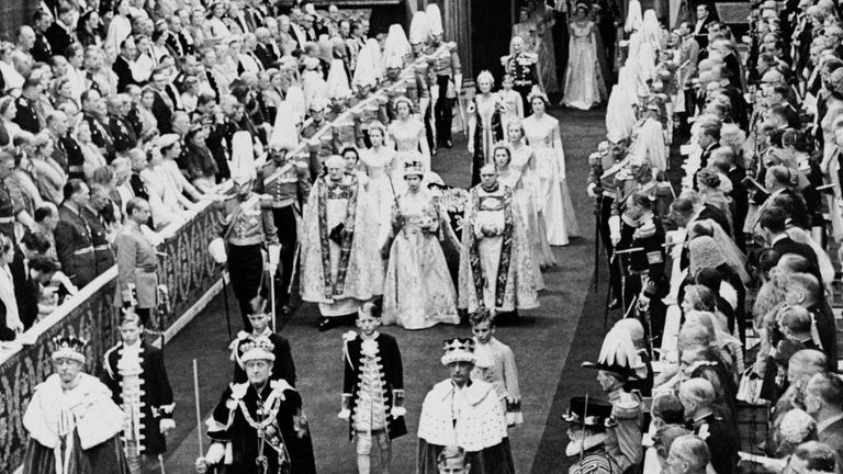 The Queen&#39;s coronation in 1953